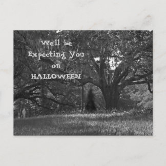 Ghostly Trees Halloween Invitation Postcard 2