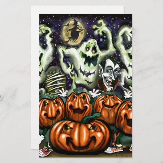 Ghostly Trio Pumpkins Party (Front/Back)