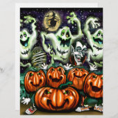 Ghostly Trio Pumpkins Party (Front/Back)