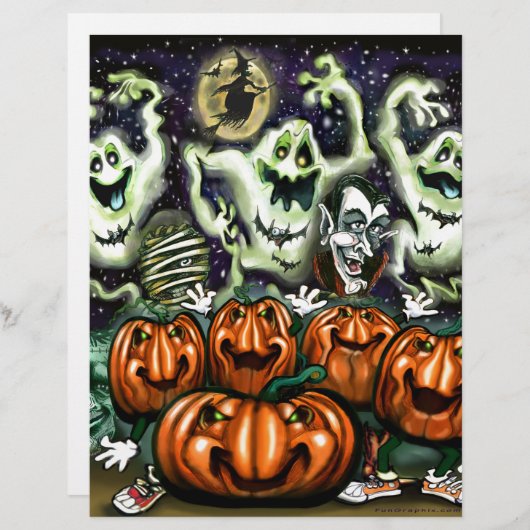 Ghostly Trio Pumpkins Party (Front/Back)