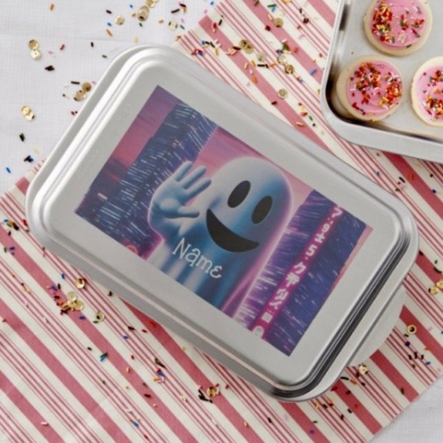 Ghostly Wave & Urban Lights  Cake Pan (Cake Pan – Dimensions: 9" x 13" x 3" Includes snap-on lid. Made in the USA by Nordic Ware.
)