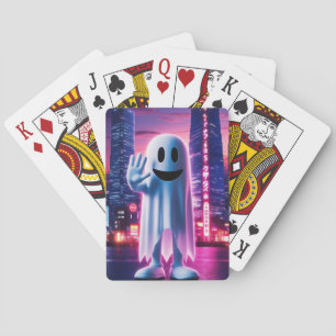 Ghostly Wave & Urban Lights Poker Cards