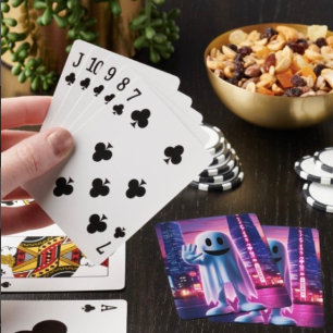 Ghostly Wave & Urban Lights Poker Cards