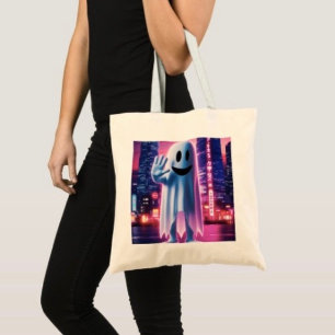 Ghostly Wave & Urban Lights Tote Bag