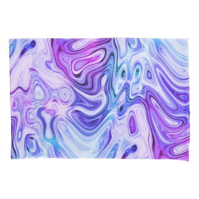 ghostly whisper, marbled pastel : pillow case (Front-Left)