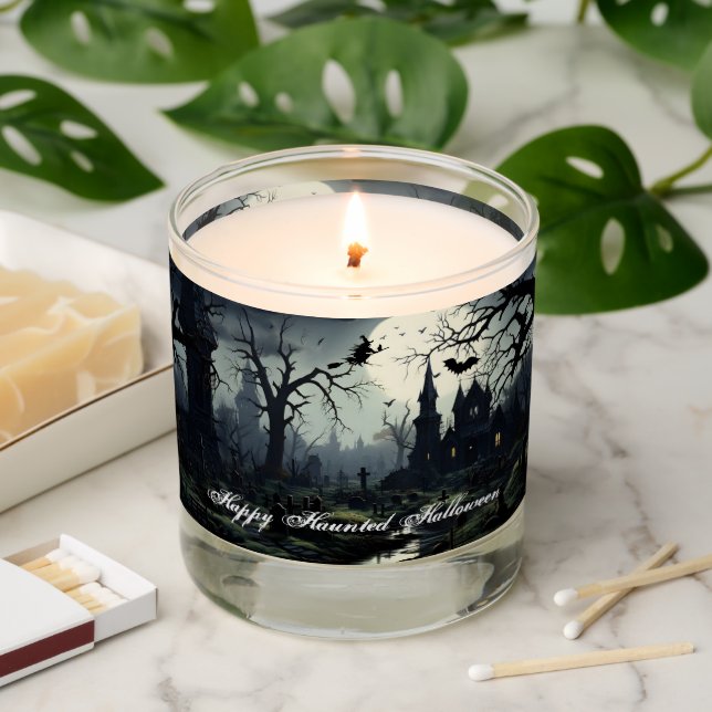 Ghostly Witches Manor Halloween Scented Candle (Lit)