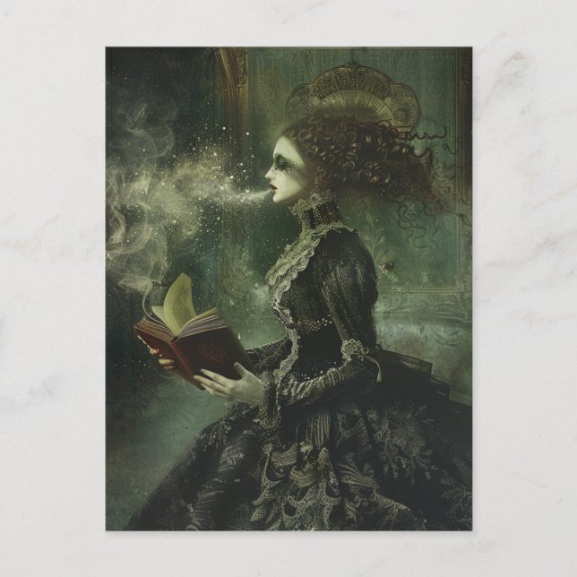 Ghostly Woman Reading Postcard (Front)