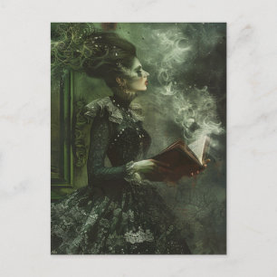 Ghostly Woman with Icy Book Postcard