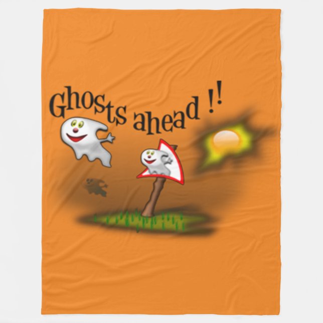 Ghosts Ahead Fleece Blanket (Front)