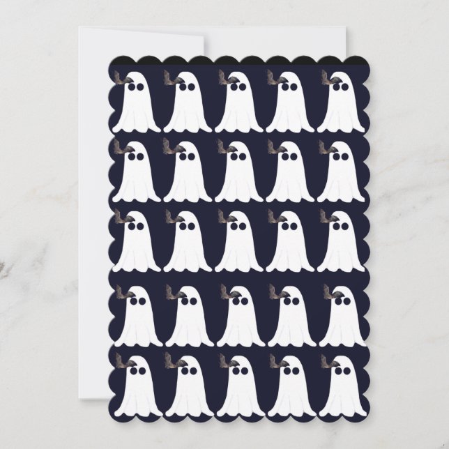 Ghosts and Bats Halloween Card (Front)