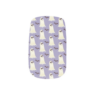 Ghosts and bats minx nail art