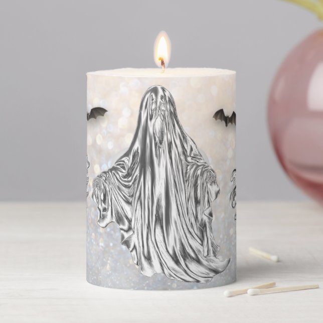 Ghosts and Bats Pillar Candle (In Situ)