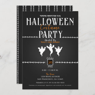 Ghosts and Bones Halloween Costume Party Invitation