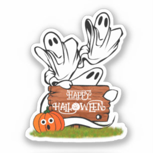 Ghosts and Friends Halloween Sticker