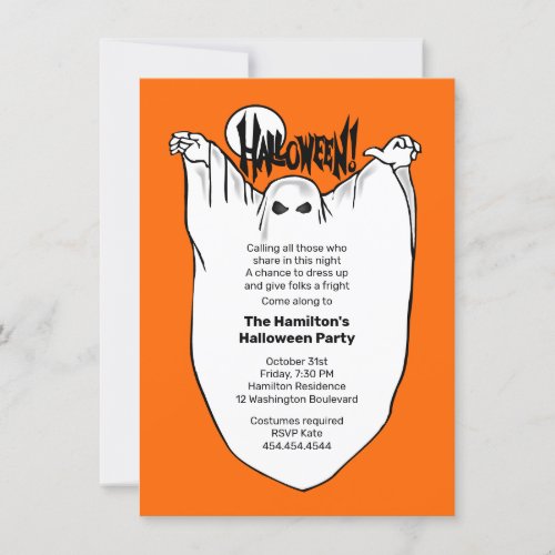 Ghosts and Ghouls Halloween Costume Party Invitation