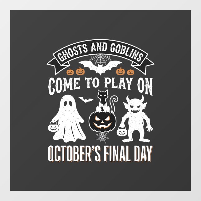 Ghosts and Goblins Halloween October Final Day_1 Window Cling (Sheet)