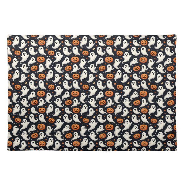 Ghosts and Jack o'Lanterns Cloth Placemat (Front)