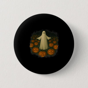 Ghosts And Pumpkins! Halloween!  Button