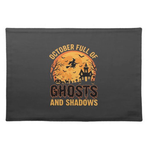 Ghosts and Shadows Halloween Moon Design Cloth Placemat