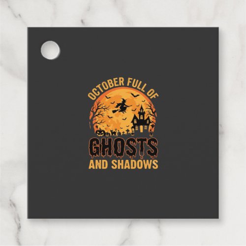 Ghosts and Shadows Halloween Moon Design Favor Tags