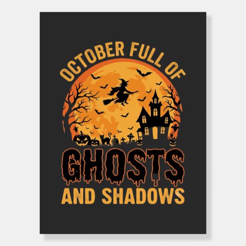 Ghosts and Shadows Halloween Moon Design Foam Board