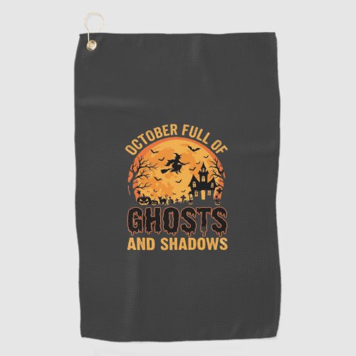 Ghosts and Shadows Halloween Moon Design Golf Towel
