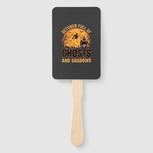 Ghosts and Shadows Halloween Moon Design Hand Fan