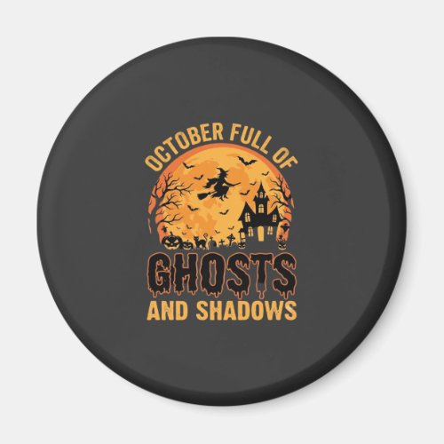 Ghosts and Shadows Halloween Moon Design Magnet