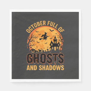 Ghosts and Shadows Halloween Moon Design Napkins