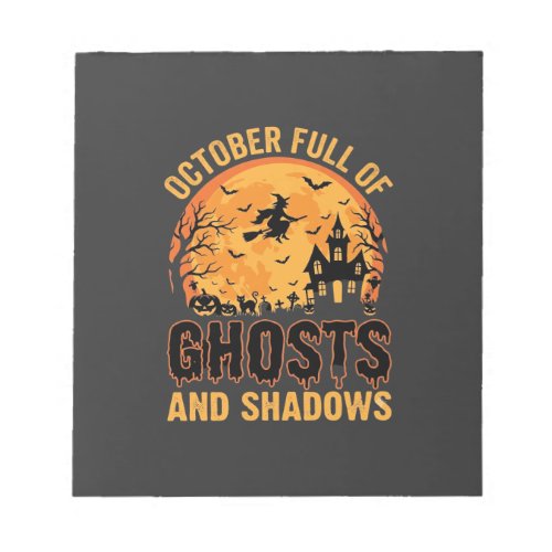 Ghosts and Shadows Halloween Moon Design Notepad