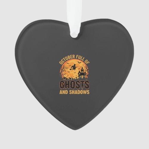 Ghosts and Shadows Halloween Moon Design Ornament