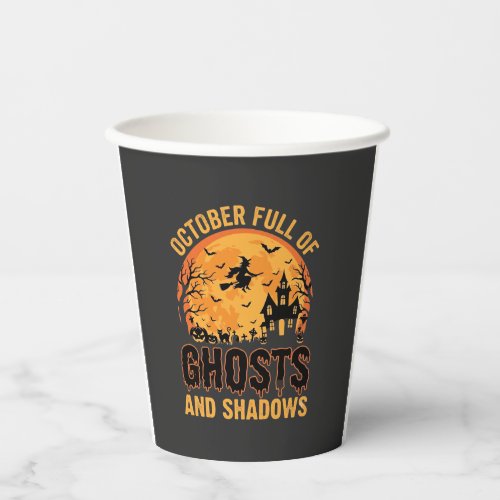 Ghosts and Shadows Halloween Moon Design Paper Cups