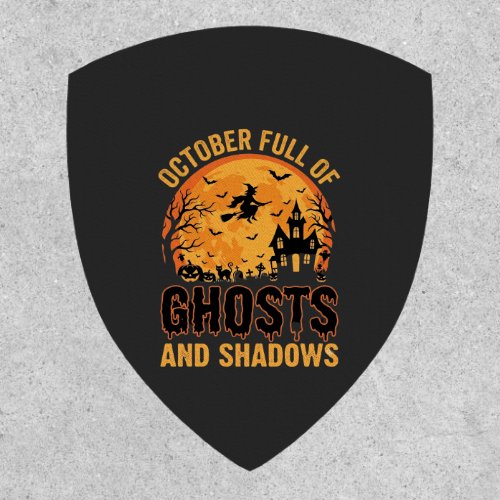 Ghosts and Shadows Halloween Moon Design Patch