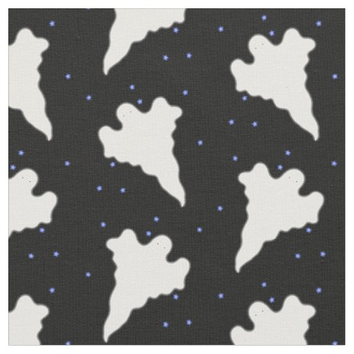 Ghosts and Stars Halloween Pattern Fabric