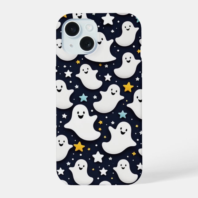 Ghosts and stars iPhone 15 case (Back)