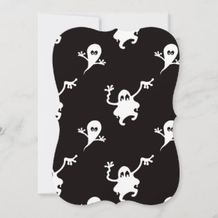 ghosts black halloween wedding invitations