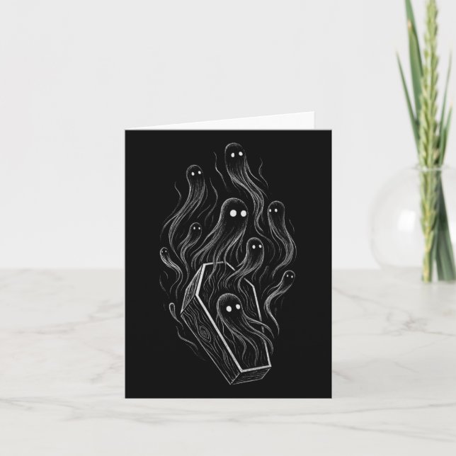 Ghosts Coffin Creepy Horror Grunge Alt Alternative Card (Front)