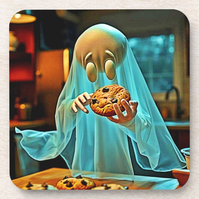 Ghost's Craving for Cookies Beverage Coaster (Front)