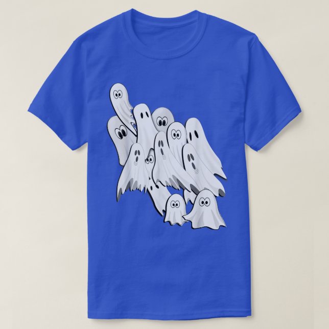 Ghosts Design Funny Halloween  T-Shirt (Design Front)