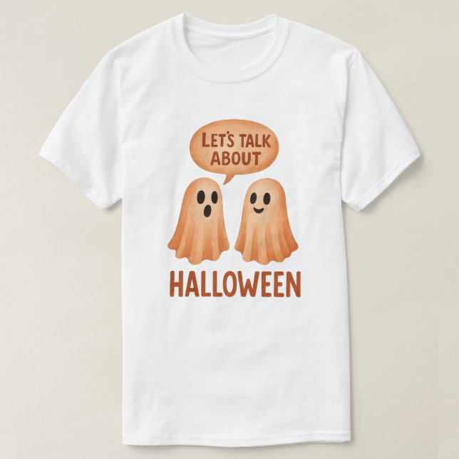 Ghosts Discussing Halloween T-Shirt (Design Front)