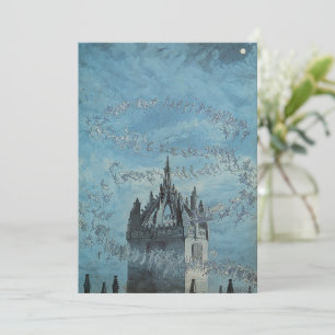 Ghosts Flying Around a Church Tower Halloween Invitation