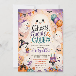 Ghosts Ghouls & Giggles Birthday Party Invitation