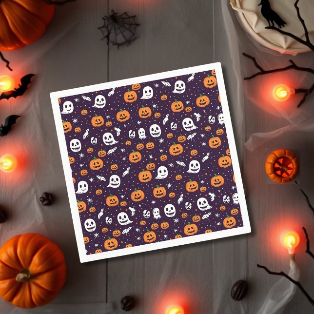 Ghosts, Ghouls & Pumpkins Halloween Party  Napkins (Creator Uploaded)