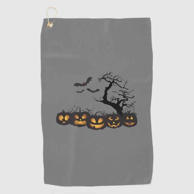 Ghosts, Goblins, and Golf: Halloween Golf Towels. Towel (Front)