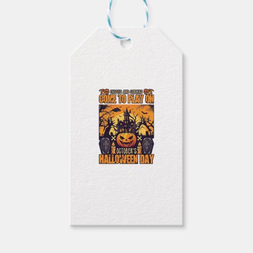 Ghosts Goblins Halloween Come Play October Haunted Gift Tags