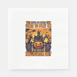 Ghosts Goblins Halloween Come Play October Haunted Napkins