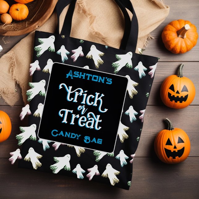Ghosts Halloween Trick or Treat Personalized Bag (Creator Uploaded)