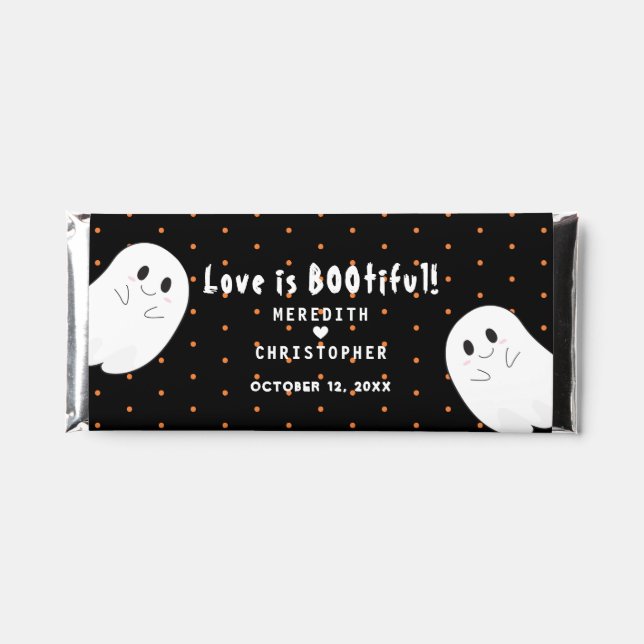 Ghosts Halloween Wedding Thank You Hershey Bar Favors (Front)