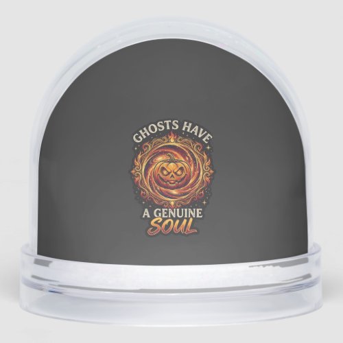 Ghosts Have Genuine Soul Haloween Pumpkin Fire Swi Snow Globe