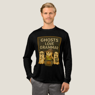 Ghosts Love Grammar Cute Spooky Classroom Teacher Tri-Blend Shirt
